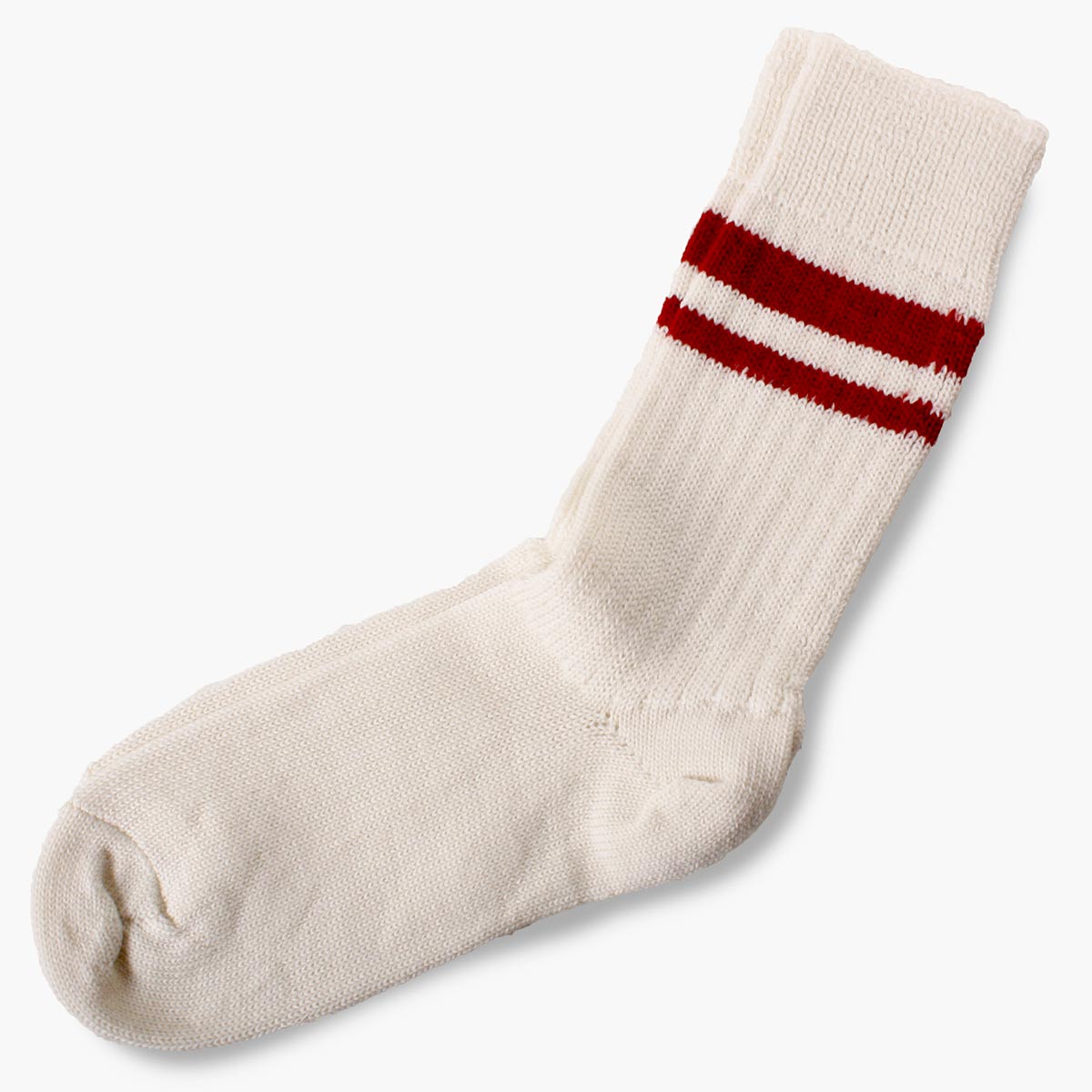 Wollen damessokken met rode strepen/sokken van wol